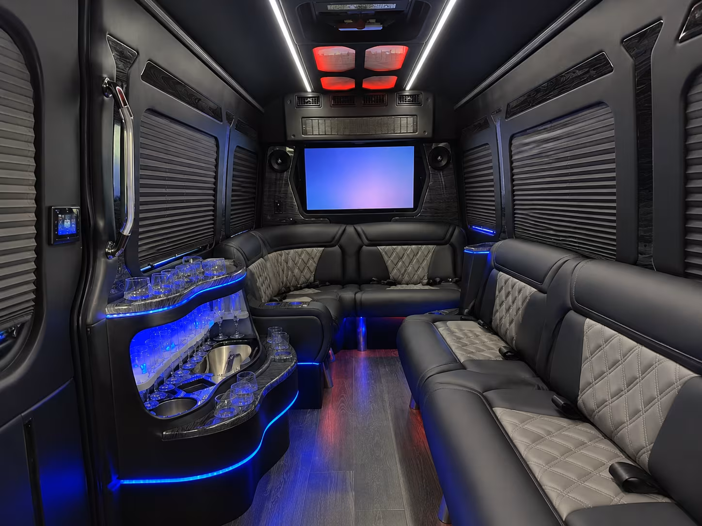 carson 50 passenger party bus interior
